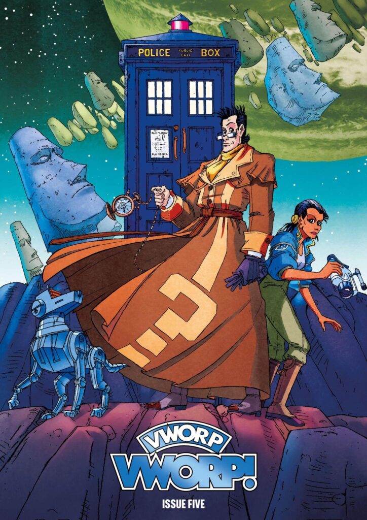 Vworp! Vworp! issue 5, coming early in 2023. Cover 2 of 3, with artwork by Nelvana's Ted Bastien and colours by Charlie Kirchoff.
