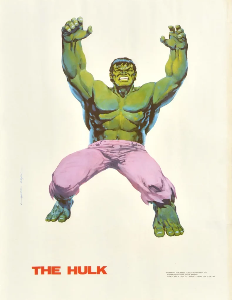 The Hulk by Rafael López Espí - Marvel UK poster (1970s)