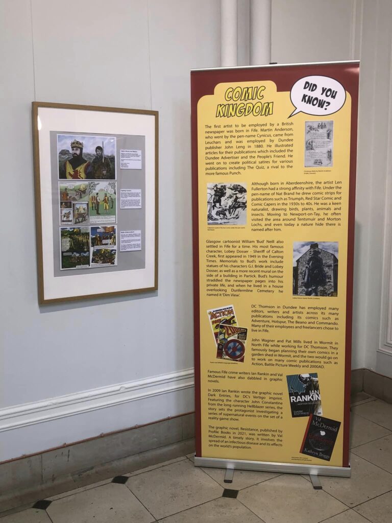 Comic Kingdom - The Community Gallery at Dunfermline Carnegie Library and Galleries (2022). Photo: Colin Maxwell