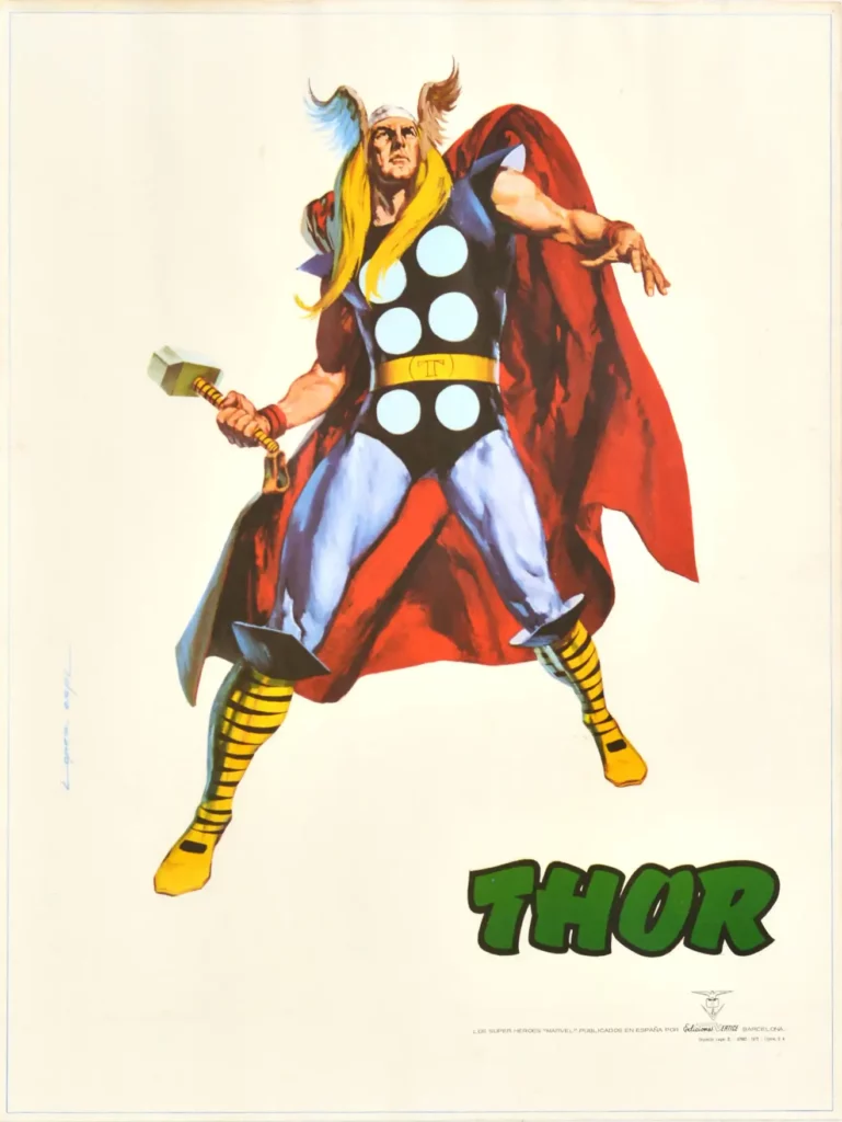 Thor by Rafael López Espí - Marvel UK poster (1970s)