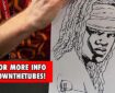 Charlie Adlard with his Michonne from the Walking Dead art SNIP