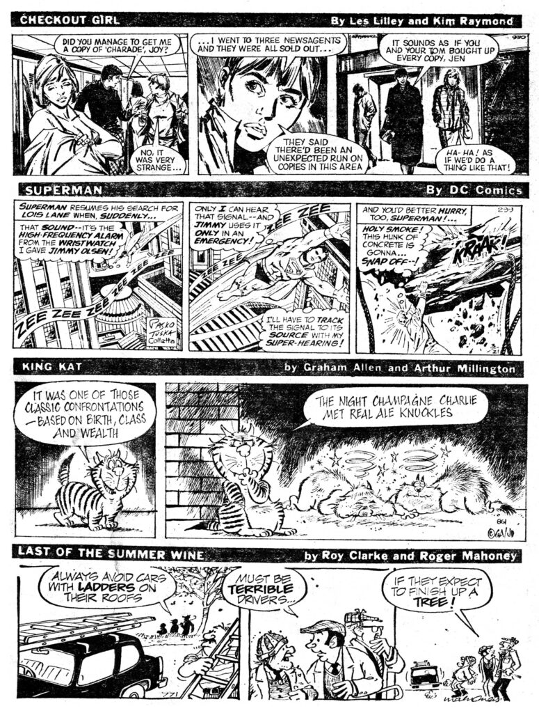 Daily Star newspaper strips, Saturday 8th December 1984, including Superman