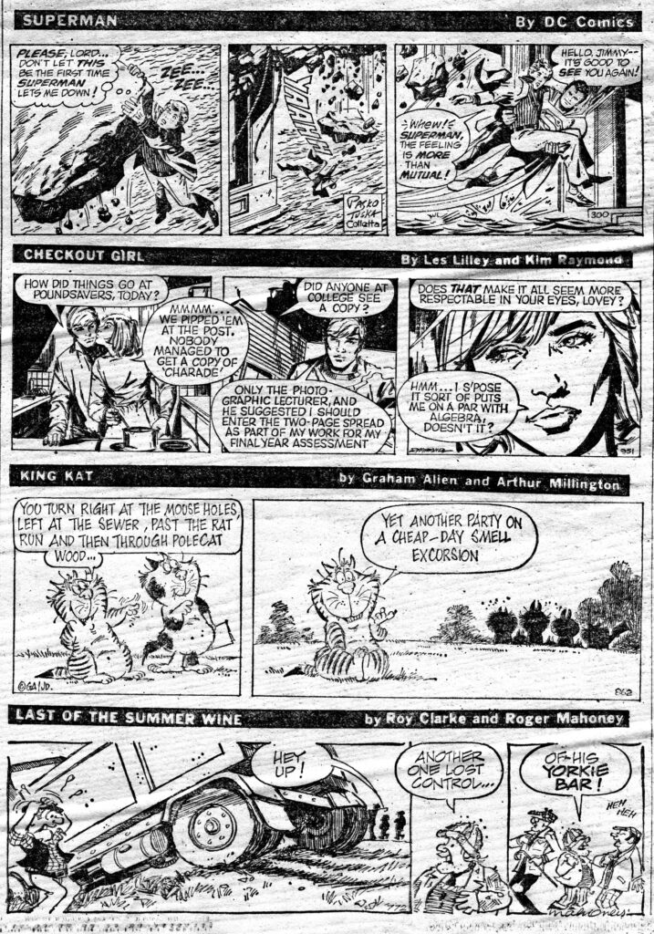 Daily Star newspaper strips, Monday 10th December 1984, including Superman