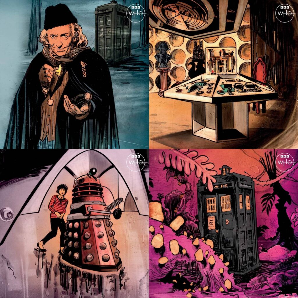 Some of Robert Hack's art from Doctor Who: In an Exciting Adventure with the Daleks - Illustrated Edition