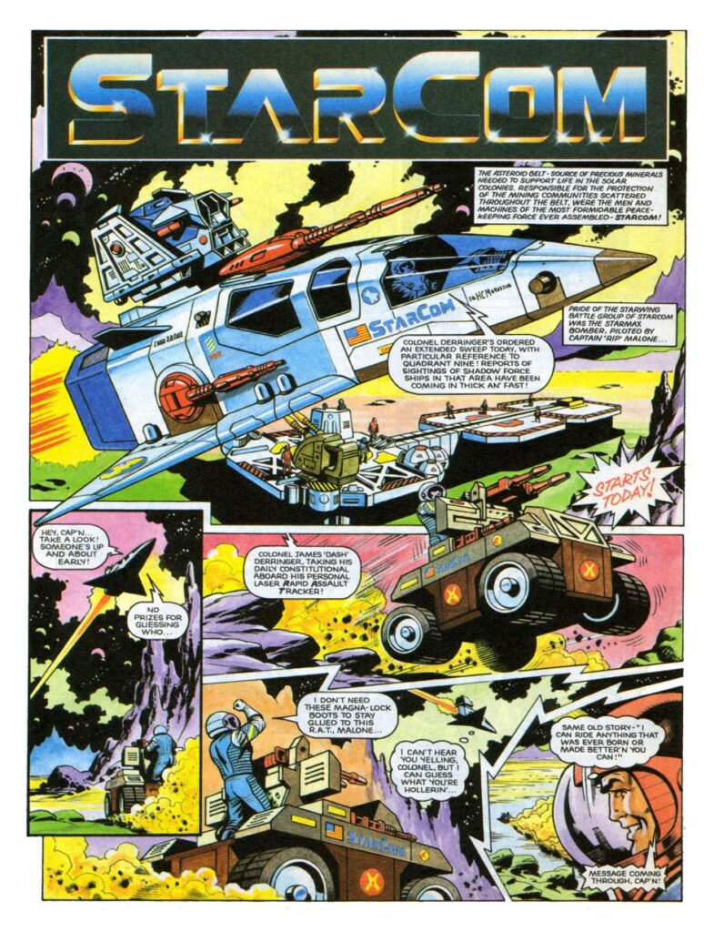 "Starcom", drawn by Sandy James, for New Eagle 340, cover dated 24th September 1988