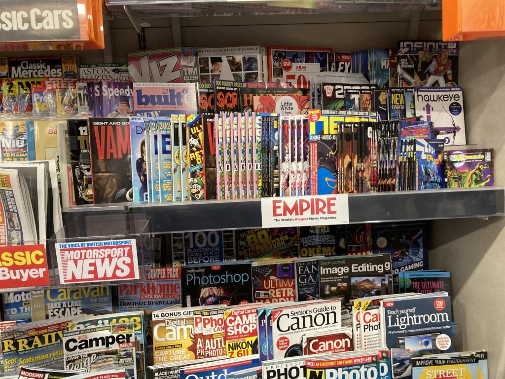Comics and comic-related titles in WH Smith Lancaster - November 2022