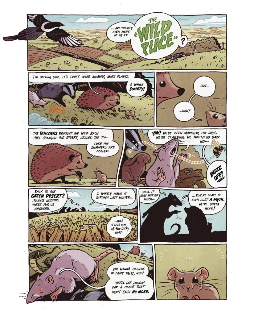A short wildlife fable created in collaboration with Rewilding UK for the Rewriting Extinction anthology "The Most Important Comic Book on Earth: Stories to Save the World" from DK Publishing. Written by Rik Worth (2020).
