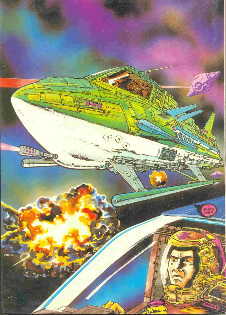 Kevin O'Neill's art for the cover of the 1980 Dan Dare Annual