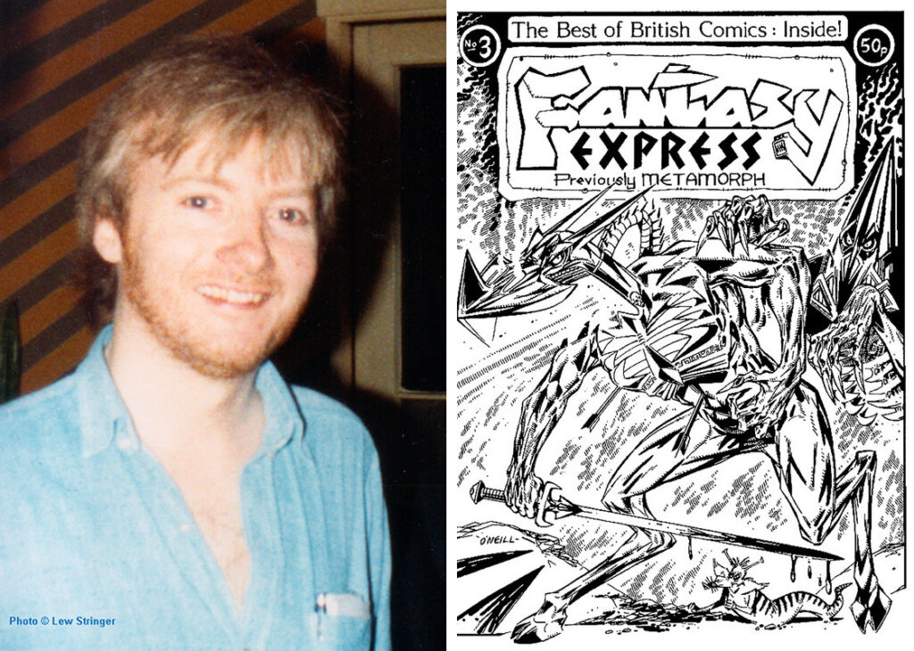 A young Kevin O'Neill, and his 'Nemesis' cover for Lew Stringer's Fantasy Express zine. Courtesy and © Lew Stringer