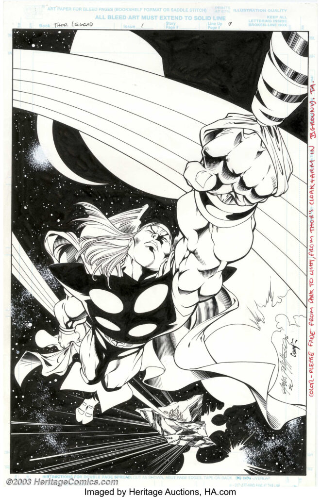 Carlos Pacheco - Original Splash Page Art for Thor: The Legend, page 9 (Marvel, 1996).