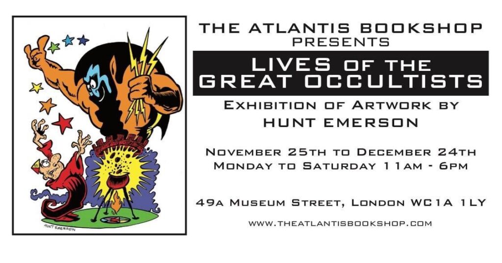 Atalntis Bookshop - London’s Atlantis Bookshop to host “Lives of the Great Occultists” exhibition featuring art by Hunt Emerson