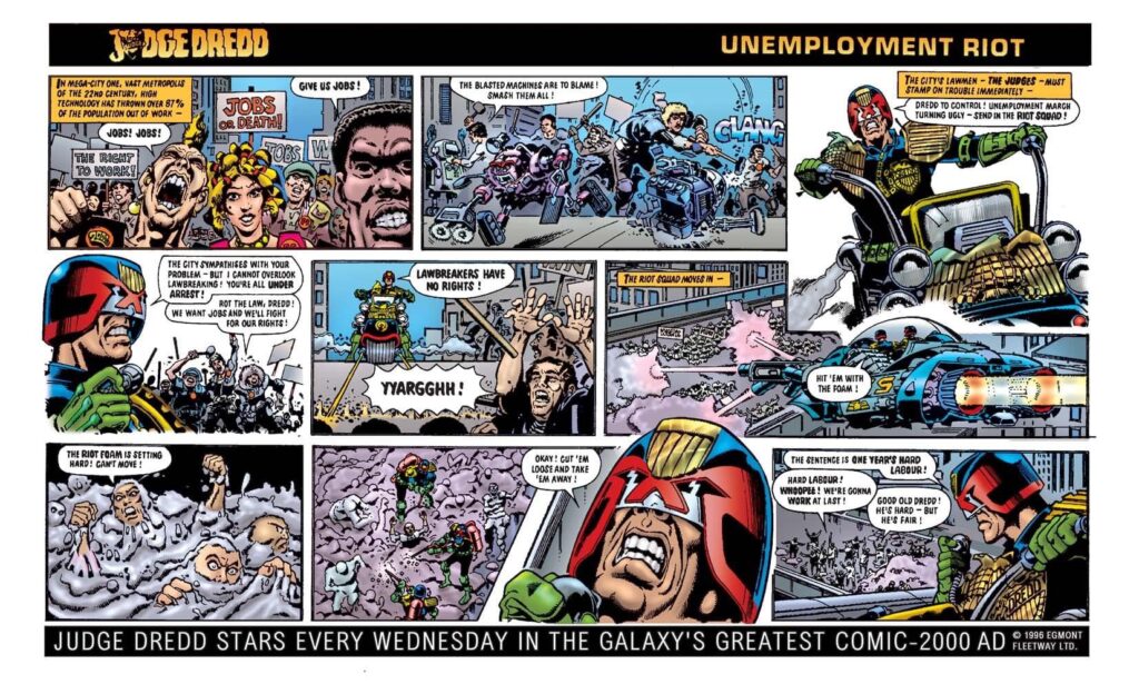 Judge Dredd Daily Star strip, coloured by Alan Craddock