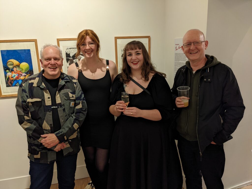 Gordon Tait, Kate McAuliffe, Georgia Battle and Colin Maxwell, at the opening of The Art of Ian Kennedy exhibition at the Mercer Art Gallery, Harrogate, 11th November 2022. Photo: James Bacon