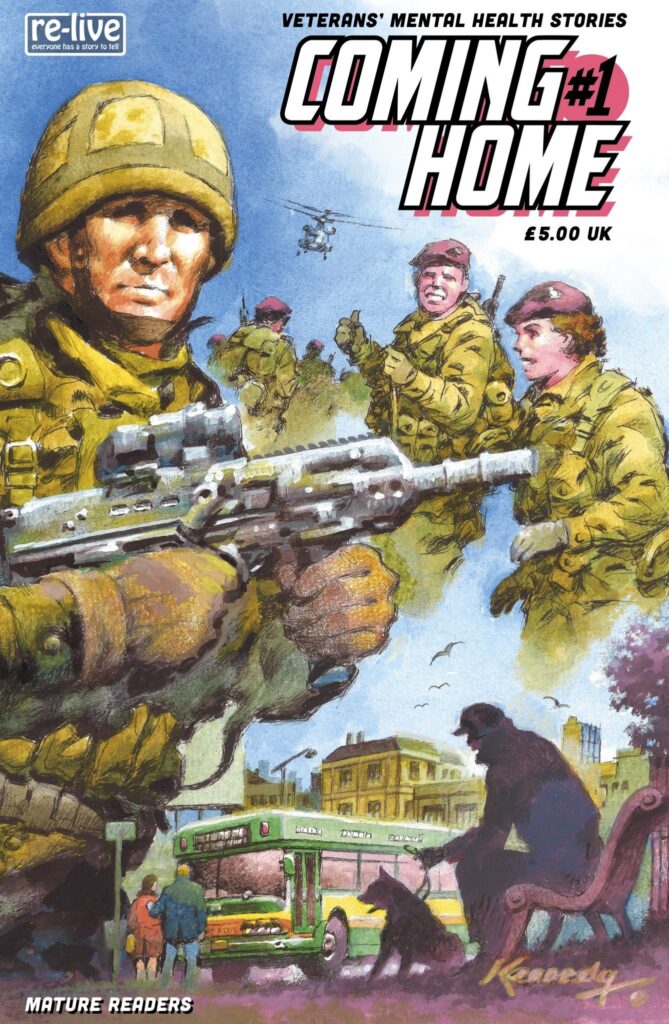 Cover for Coming Home issue 1 – artwork by Ian Kennedy, logo by Richard Starkings