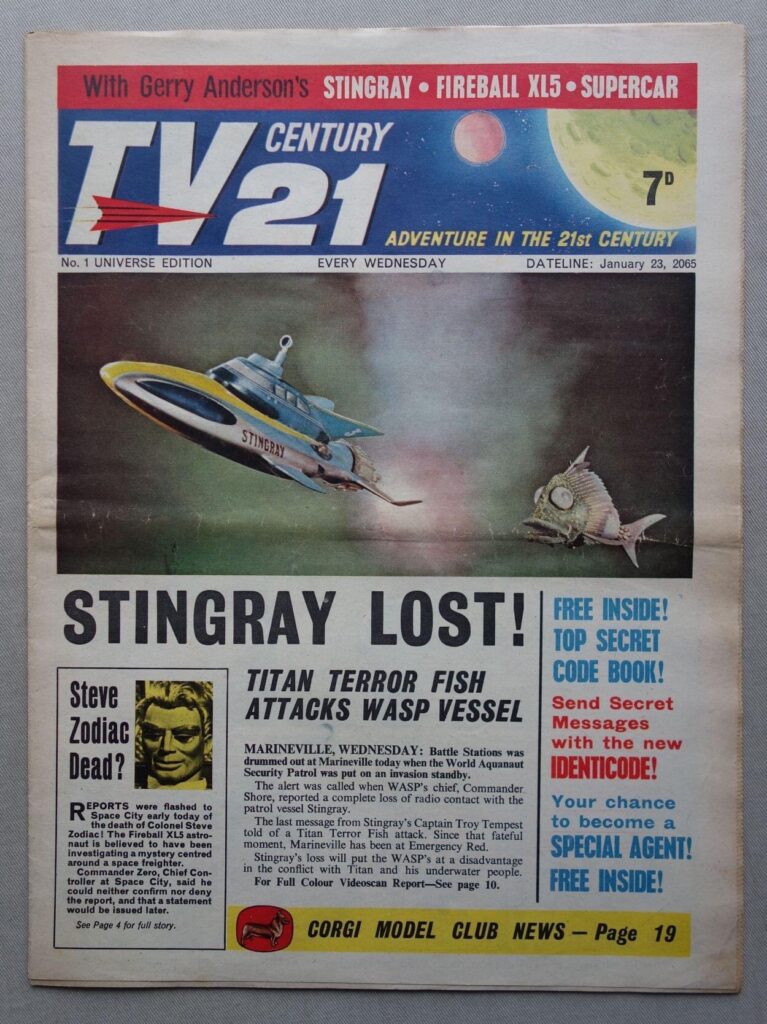 TV Century 21 No. 1, cover dated 23rd January 2065 - beamed from the future!