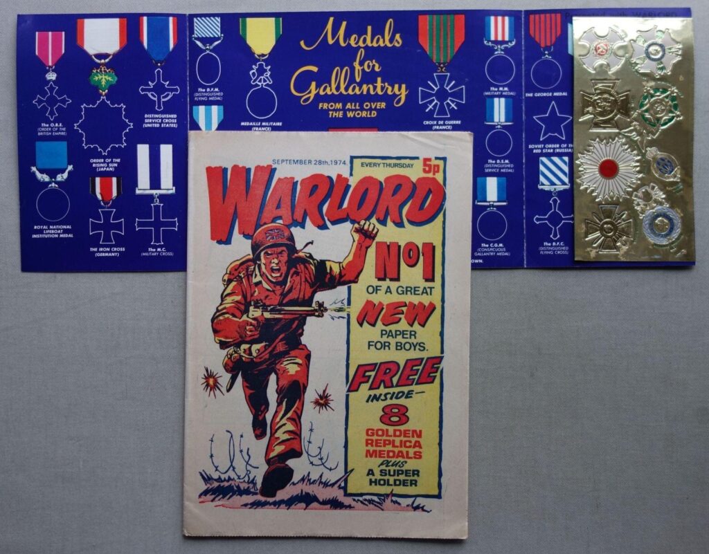 Warlord No. 1, cover dated 28th September 1974, with free gift wallchart
