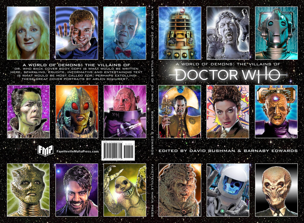 A World of Demons: The Villains of Doctor Who, edited by David Bushman and Barnaby Edwards - full cover by Arlen Schumer