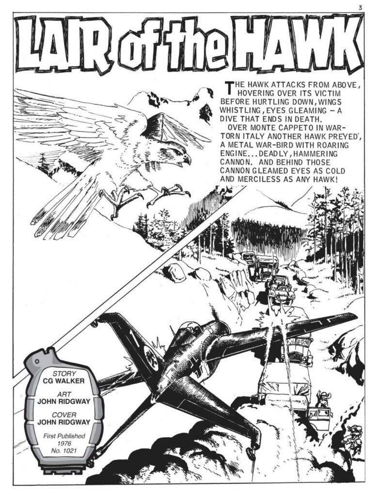 The opening page of Commando 5604: Gold Collection: Lair of the Hawk by John Ridgway