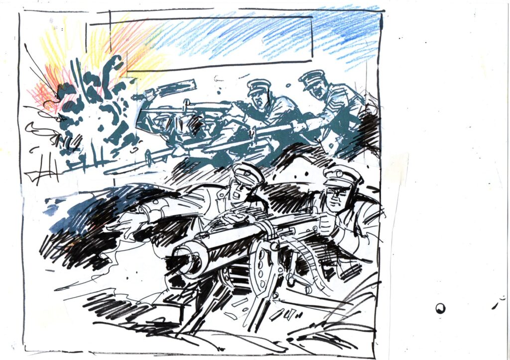 Here's a behind the scenes look at Carlos Pino's cover rough for Commando 5601, "Monty's Marauders"