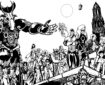 Marvel UK heroes assembled, art by Alan Green
