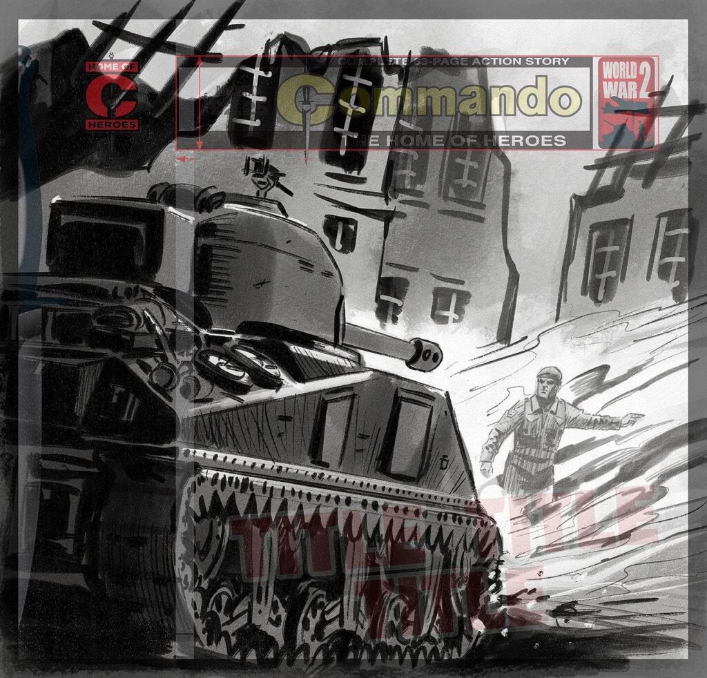 Cover rough for Commando 5609: Action and Adventure: Finnegan’s Ghost by Neil Roberts