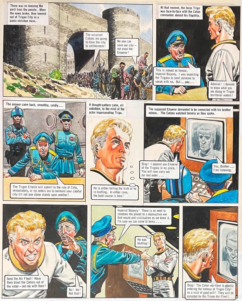 A page from the 1973 “The Trigan Empire” story, "The House of the Five Moons”, first published in Look and Learn, art by Don Lawrence