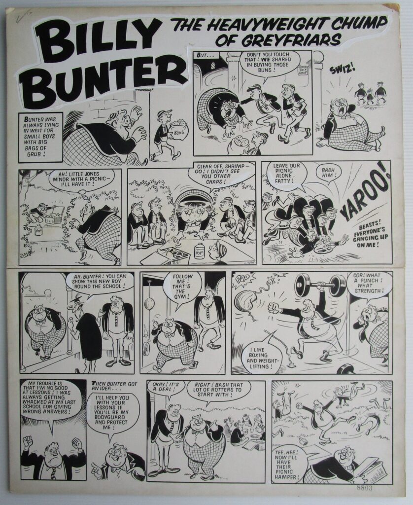 "Billy Bunter" drawn by Reg Parlett, first published in Valiant dated 27th April 1967.