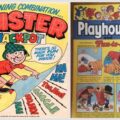 IPC weekly comics montage, early 1982, featuring 2000AD, Buster, Playhour and Tiger