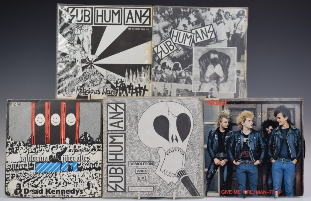 Punk - Approximately 50 singles including GBH, Sub Humanz, Anti Nowhere League, Skids, Dead Kennedys, The Exploited, Sex Pistols, Flux of Pink Indians etc