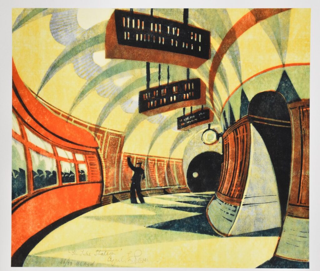 Cyril Power (1872-1951) limited edition (902/950) print The Tube station c1932, with Bookroom Art Press blind stamp lower right, 53 x 61cm