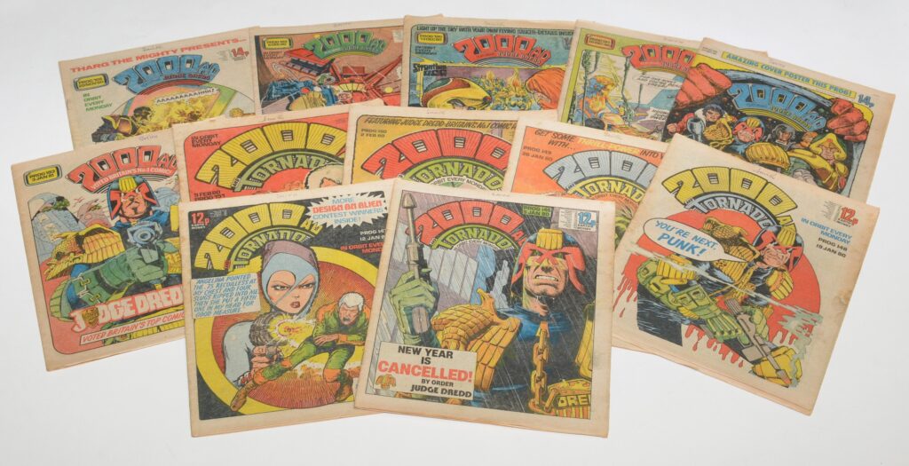 2000AD No's.101-107, 109; and a large quantity of later issues (many running sequentially