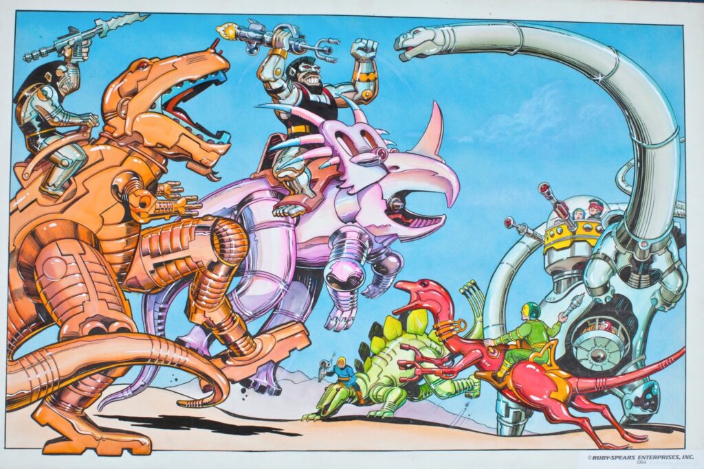 Ruby-Spears Productions concept art, by Jack Kirby and others