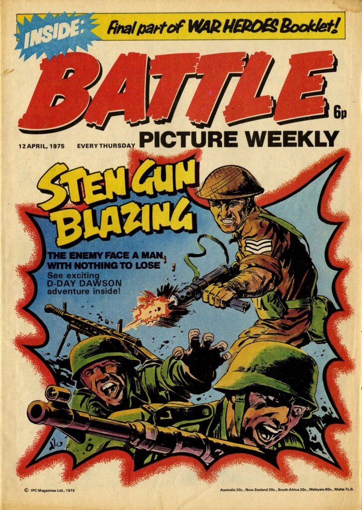 "D-Day Dawson" on the cover of Battle, cover dated 12th April 1975. Cover via Great News for All Readers © Rebellion Publishing