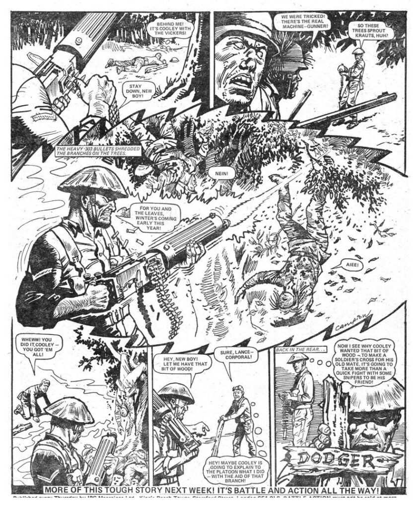 Action aplenty in an early episode of "Cooley's Gun", written by by Gerry Finley-Day with art by Geoff Campion