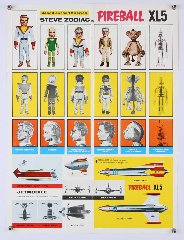 Fireball XL5 Specification Sheet, produced by Gerry Anderson's A.P. Films (Merchandising) Ltd. in 1962