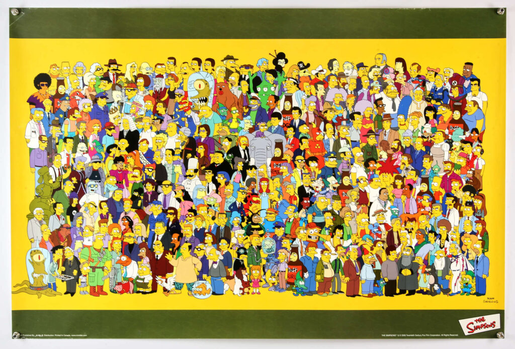 An undated The Simpsons poster, part of a larger lot