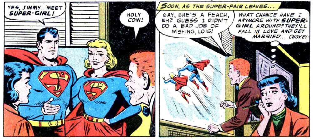 The magical version "Super-Girl" debuted in Superman #123 (August 1958), created by Otto Binder and Dick Sprang