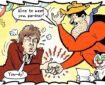 Sir Paul McCartney meets Desperate Dan in the last print edition of The Dandy, published in 2012. Art by Nigel Parkinson. Copyright DC Thomson Media