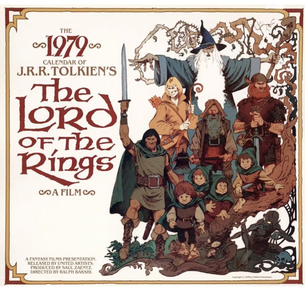 Lord of the Rings Calendar Cover by Mike Ploog