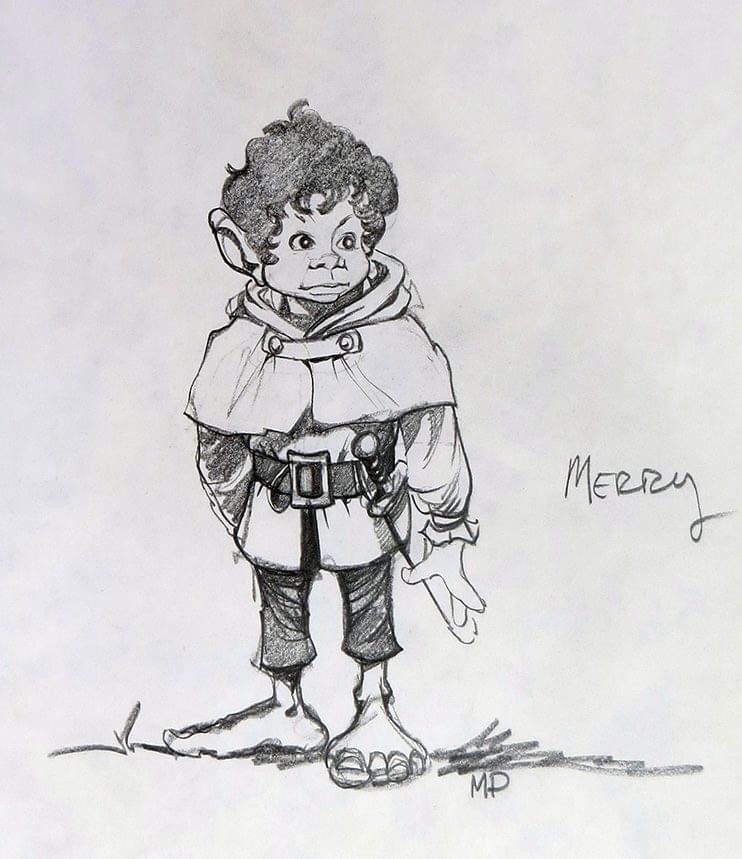Merry the hobbit - character design for Ralph Bakshi’s Lord of the Rings project by Mike Ploog