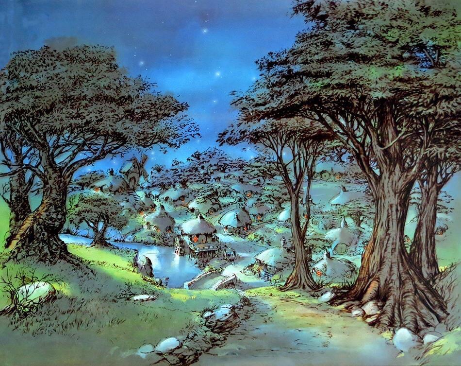 Concept art for Ralph Bakshi’s Lord of the Rings project by Mike Ploog and John Vita