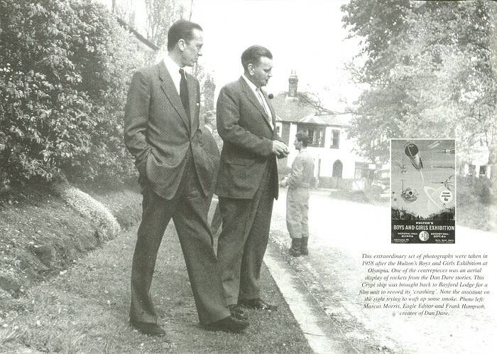 Dan Dare creators Frank Hampson and Marcus Morris at Bayford Lodge (1958)