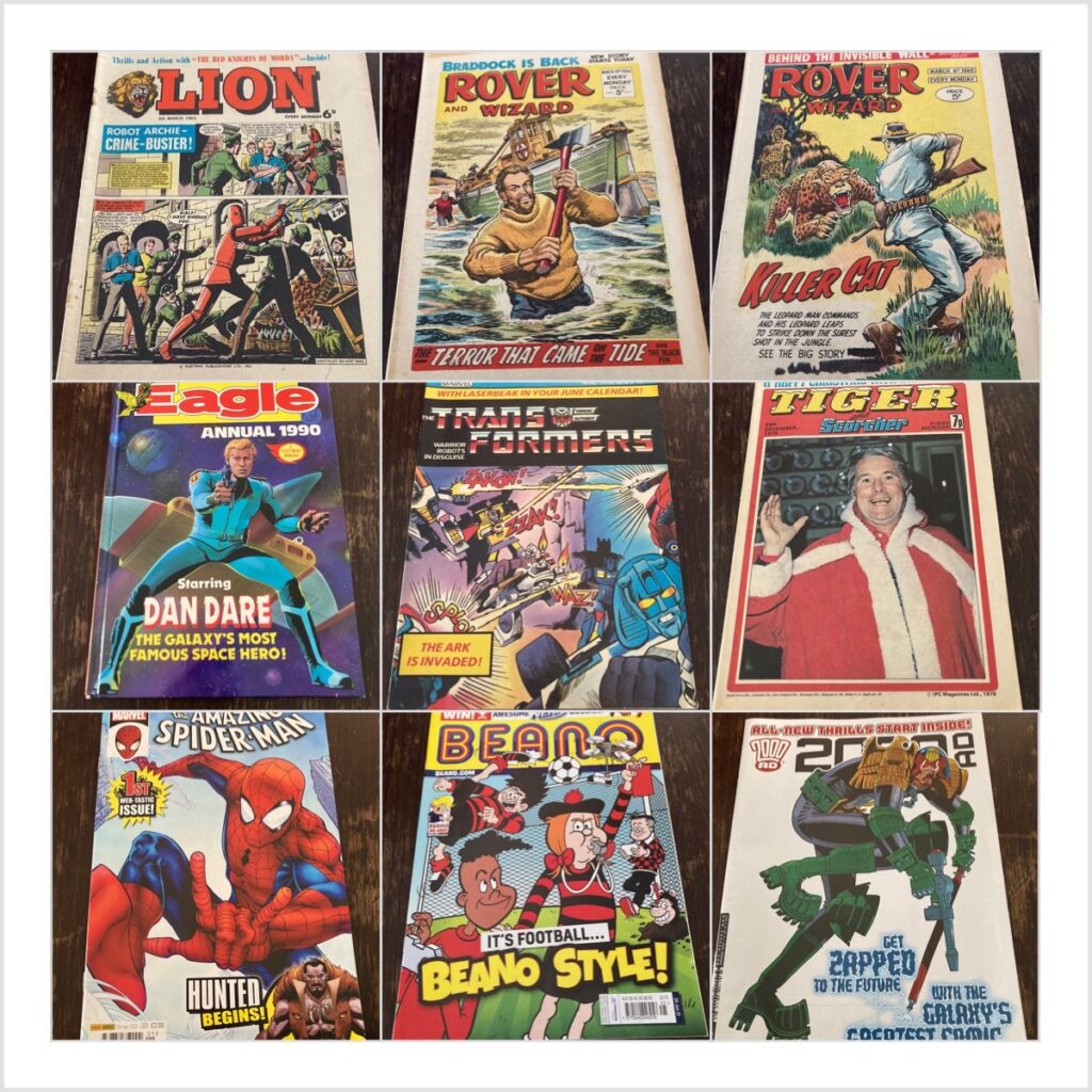 A variety of British comics up for sale, currently offered on eBay. Reasonable starting prices