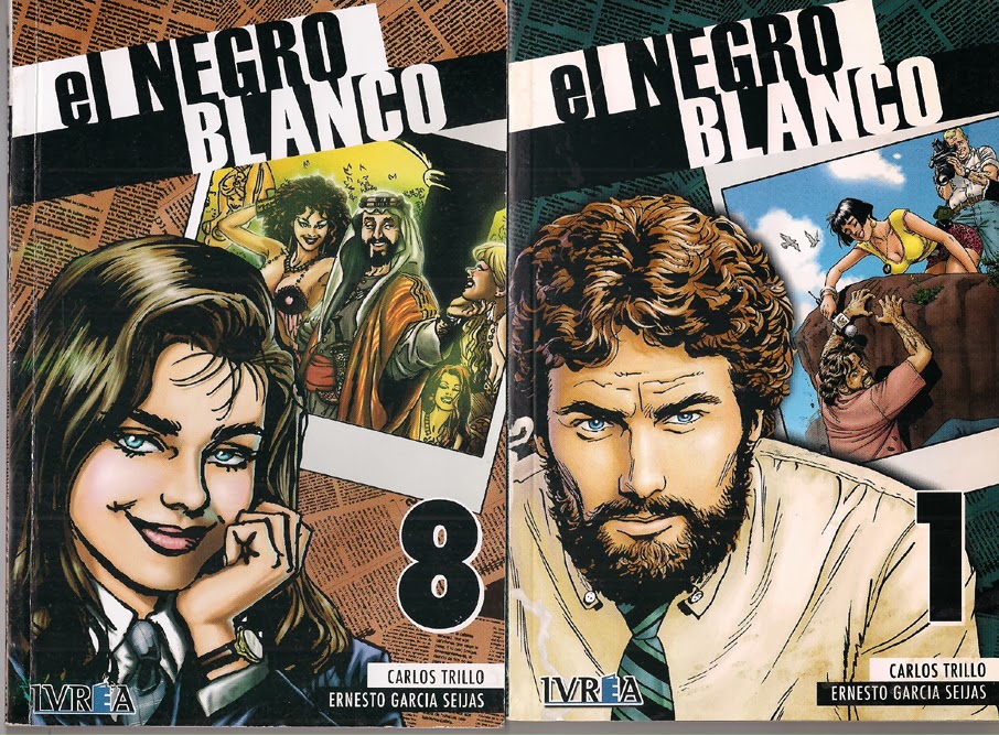 Two covers for El Negro Blanco, written by Carlos Trillo, art by Ernesto Garcia Seijas