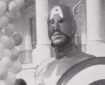 Jonathan Frakes on the White House lawn as Captain America, on 1st October 1980