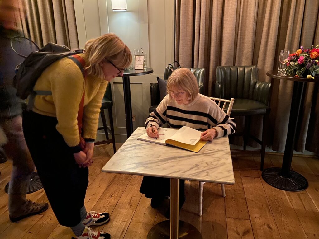 Posy Simmonds signing books at Comica. Photo: Dean Simons