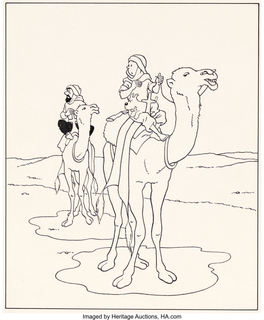 Hergé (Georges Remi dit) Album à colorier Grand Format 5 Illustration Original Art (via Heritage Auctions)