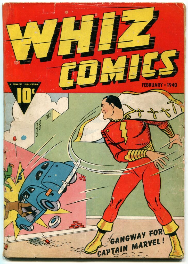 Captain Marvel on the cover of Whiz Comics No. 2 - the character now known as Shazam