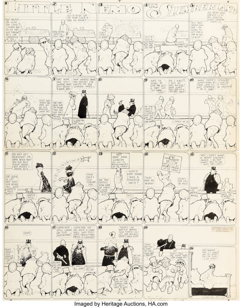 Winsor McCay Little Nemo in Slumberland Sunday Comic Strip Original Art dated 24th January 1909 | Heritage Auctions