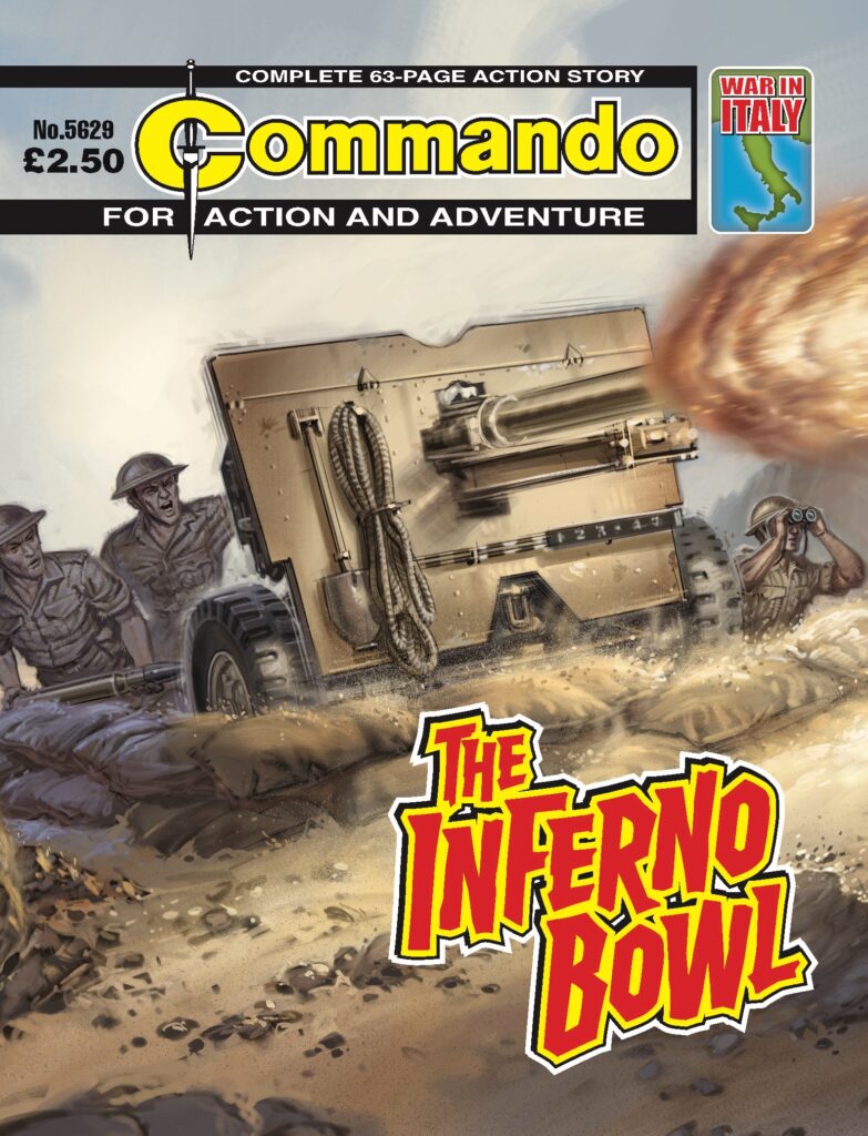 Commando 5629: Action and Adventure - The Inferno Bowl - cover by Mark Harris